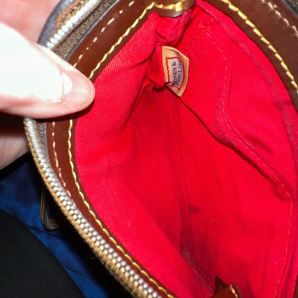 Dooney & Bourke Black and Tan Leather Wristlet - Picture 4 of 6